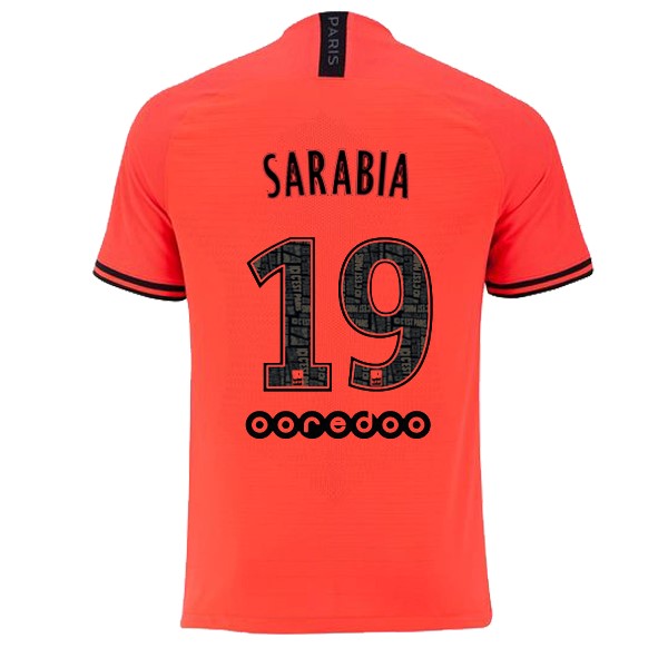 JORDAN Trikot Paris Saint Germain NO.19 Sarabia Auswarts 2019-20 Orange Fussballtrikots Günstig